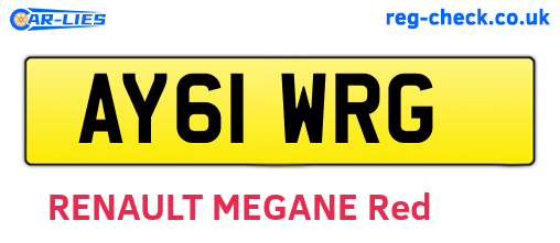 AY61WRG are the vehicle registration plates.