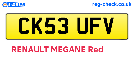 CK53UFV are the vehicle registration plates.
