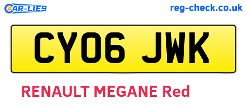 CY06JWK are the vehicle registration plates.