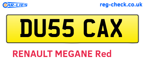DU55CAX are the vehicle registration plates.
