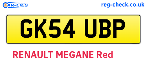 GK54UBP are the vehicle registration plates.
