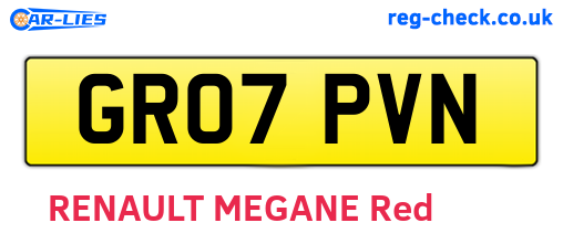GR07PVN are the vehicle registration plates.