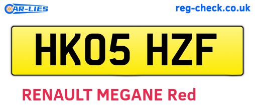 HK05HZF are the vehicle registration plates.
