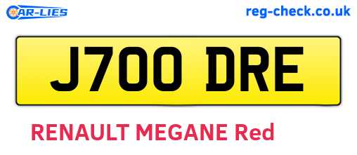 J700DRE are the vehicle registration plates.