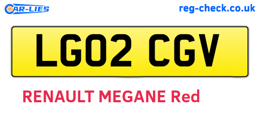 LG02CGV are the vehicle registration plates.