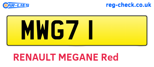 MWG71 are the vehicle registration plates.