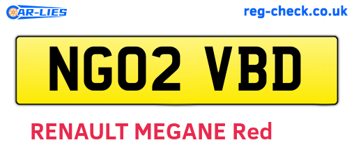 NG02VBD are the vehicle registration plates.