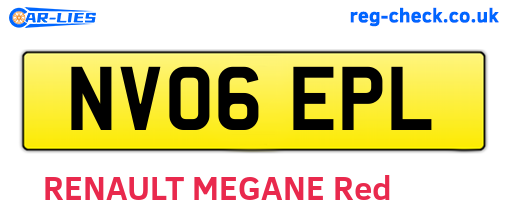 NV06EPL are the vehicle registration plates.