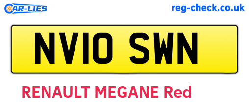 NV10SWN are the vehicle registration plates.