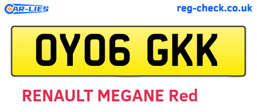 OY06GKK are the vehicle registration plates.