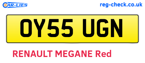 OY55UGN are the vehicle registration plates.
