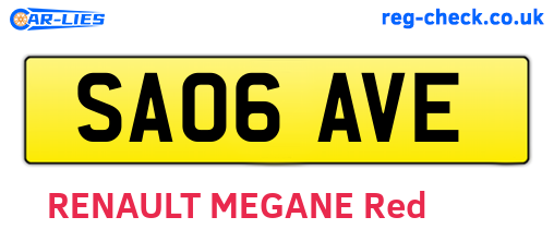 SA06AVE are the vehicle registration plates.