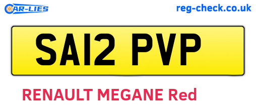 SA12PVP are the vehicle registration plates.