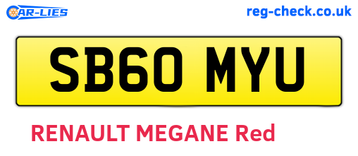 SB60MYU are the vehicle registration plates.
