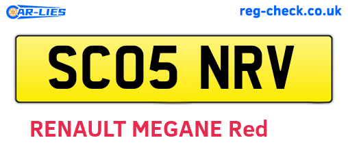 SC05NRV are the vehicle registration plates.