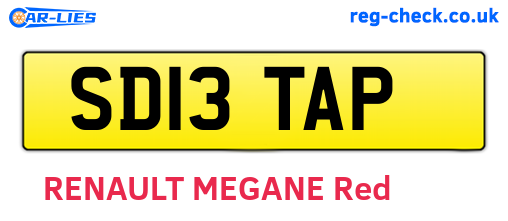 SD13TAP are the vehicle registration plates.
