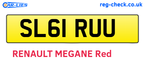 SL61RUU are the vehicle registration plates.