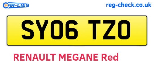 SY06TZO are the vehicle registration plates.