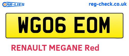 WG06EOM are the vehicle registration plates.