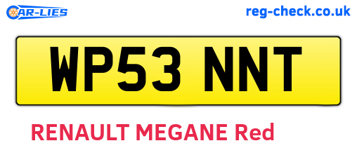 WP53NNT are the vehicle registration plates.