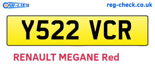 Y522VCR are the vehicle registration plates.