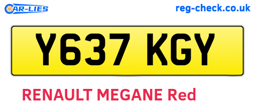Y637KGY are the vehicle registration plates.