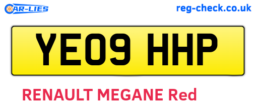 YE09HHP are the vehicle registration plates.