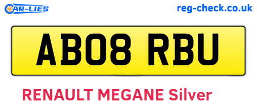 AB08RBU are the vehicle registration plates.