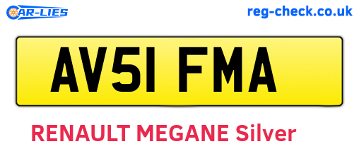 AV51FMA are the vehicle registration plates.