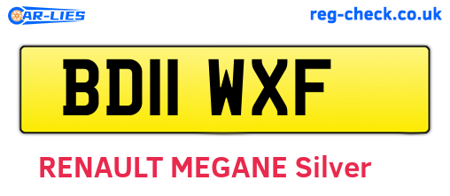BD11WXF are the vehicle registration plates.