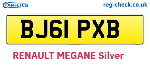 BJ61PXB are the vehicle registration plates.
