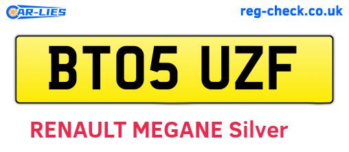 BT05UZF are the vehicle registration plates.