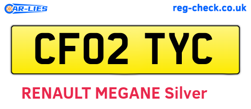 CF02TYC are the vehicle registration plates.