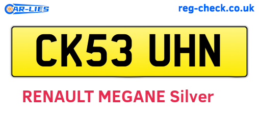 CK53UHN are the vehicle registration plates.