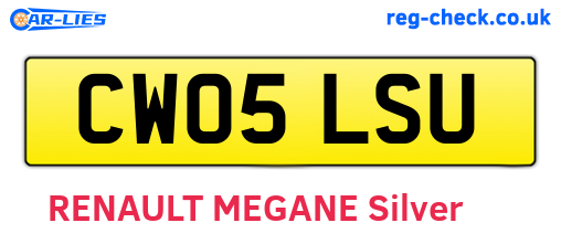 CW05LSU are the vehicle registration plates.