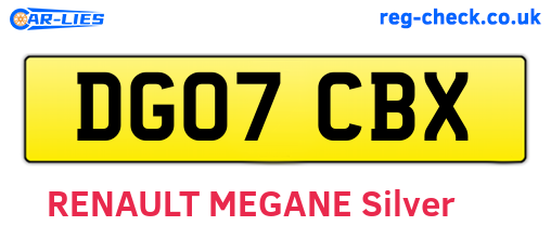DG07CBX are the vehicle registration plates.