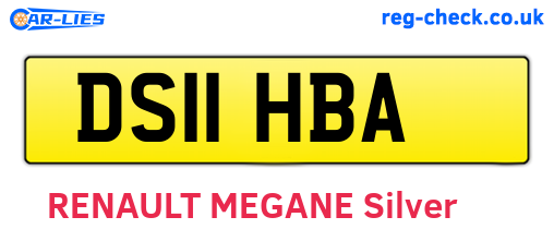 DS11HBA are the vehicle registration plates.