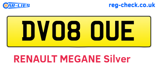 DV08OUE are the vehicle registration plates.