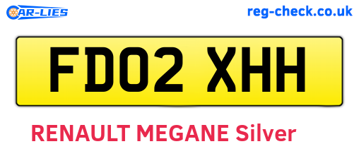 FD02XHH are the vehicle registration plates.
