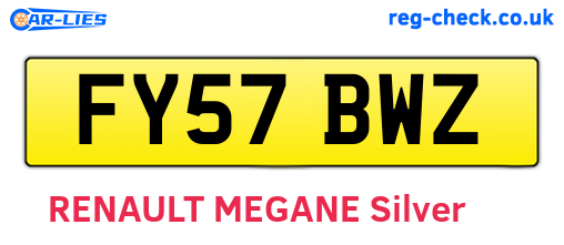 FY57BWZ are the vehicle registration plates.