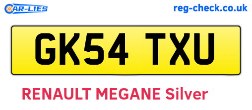 GK54TXU are the vehicle registration plates.