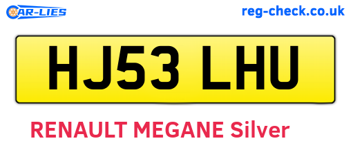 HJ53LHU are the vehicle registration plates.