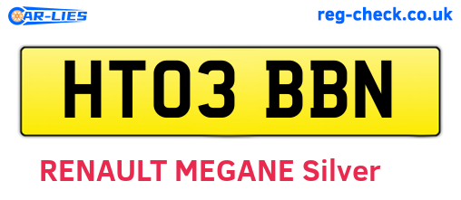 HT03BBN are the vehicle registration plates.