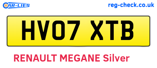 HV07XTB are the vehicle registration plates.