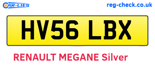 HV56LBX are the vehicle registration plates.
