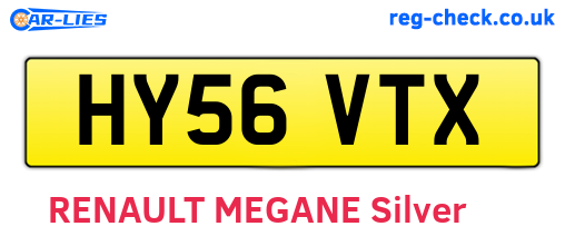 HY56VTX are the vehicle registration plates.