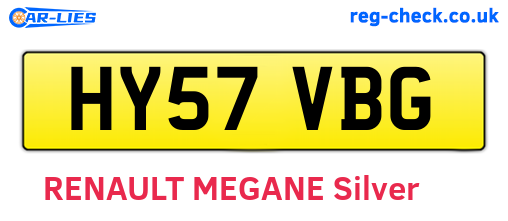 HY57VBG are the vehicle registration plates.