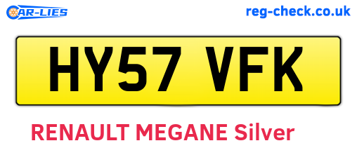 HY57VFK are the vehicle registration plates.