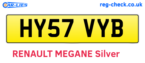 HY57VYB are the vehicle registration plates.