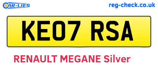 KE07RSA are the vehicle registration plates.